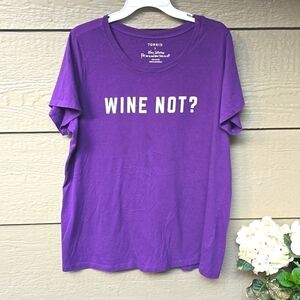 TORRID  2x T-shirt WINE NOT? Purple  18 20